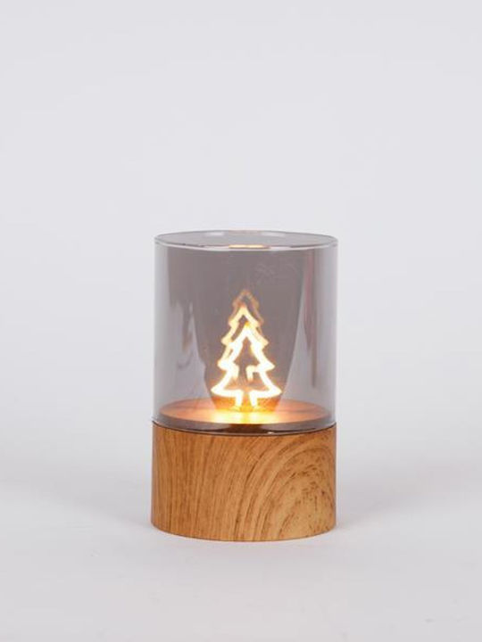 Iluminată De Crăciun De sticlă Figurină Caseta Alb Lungime 8cm.