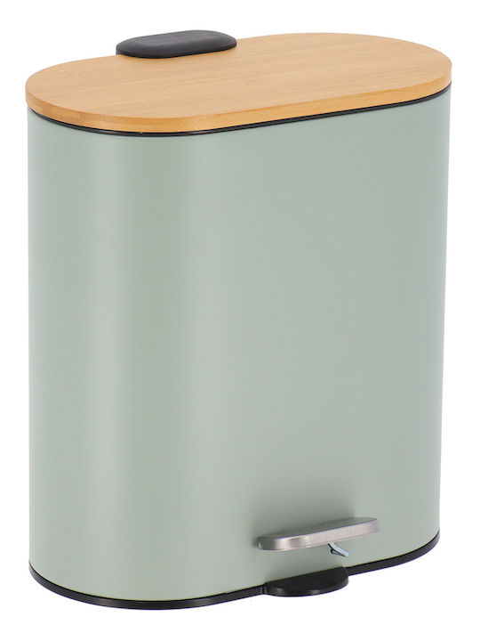 Eurocasa Bamboo Καλαθάκι Μπάνιου Soft Close 5lt Πράσινο