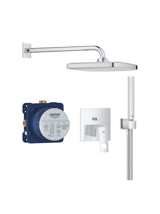Grohe Built-in Mixer, Hand Shower & Shower Head Set for Shower Silver