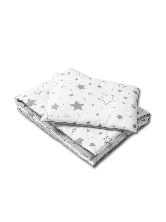 Kidizi Set Copertă de Pătuț cu Față de Pernă Grey 75x100cm.