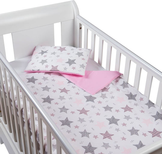 Kidizi Set Copertă de Pătuț cu Față de Pernă Pink 75x100cm.