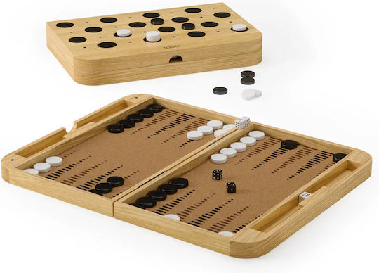Umbra Board Game 2 in 1 Chess Backgammon Wooden Natural Blitz 7.4x5.8