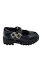 Kids Patent Leather Ballerinas with Hoop & Loop Closure Black