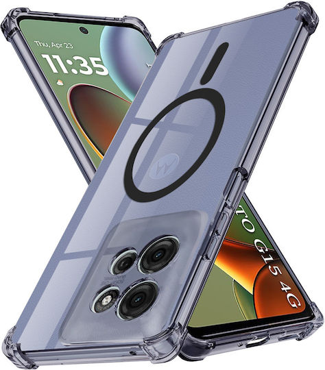 Techsuit Shockproof Clear Bumper Silicone Black (Moto G15)