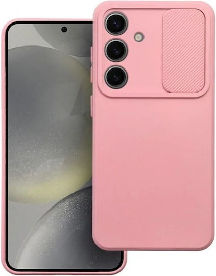 Forcell Slide Back Cover Silicone / Tempered Glass Pink (Galaxy A55Oppo A55 5G)