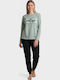 Cherry Underwear Winter Damen Pyjama-Set Green