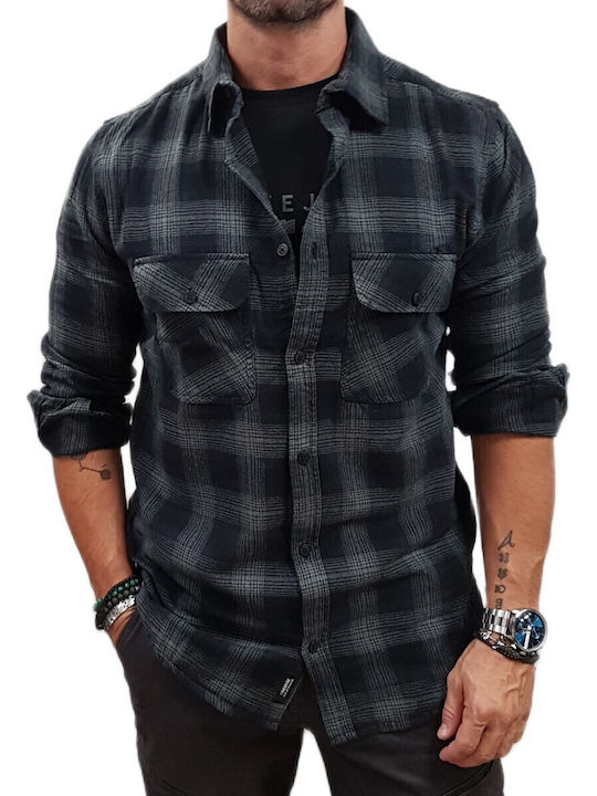 Rebase Long-sleeved Shirt Checked Black