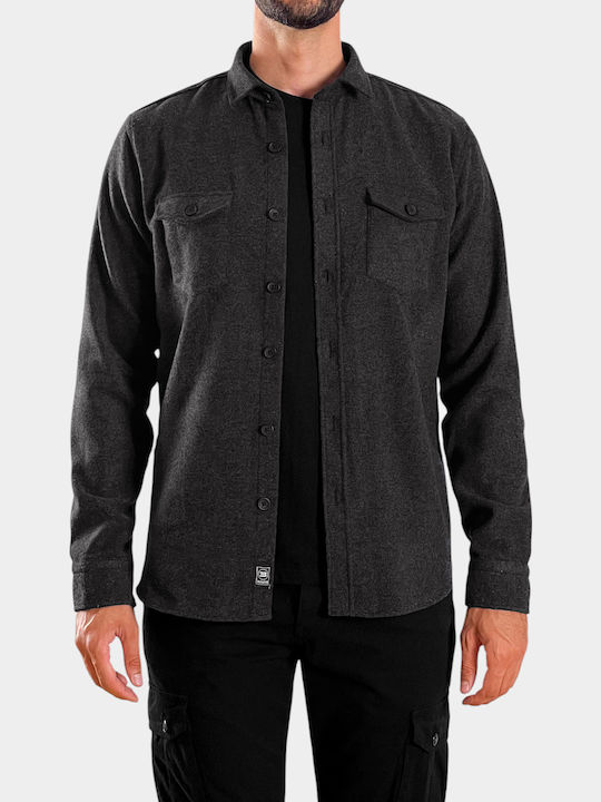 3Guys Дълъг Ръкав Overshirt Антрацит