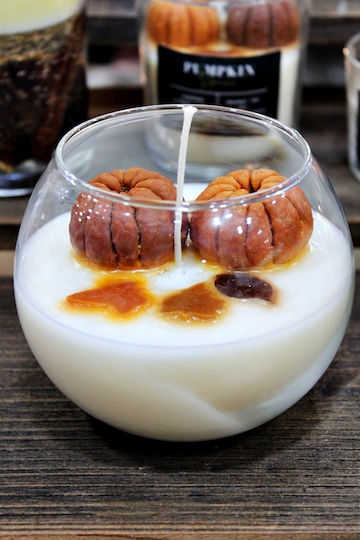 Стъклена Купа 12 X 9см Състав Тикви-Листа Ароматна Соева Свещ Pumpkin Spice