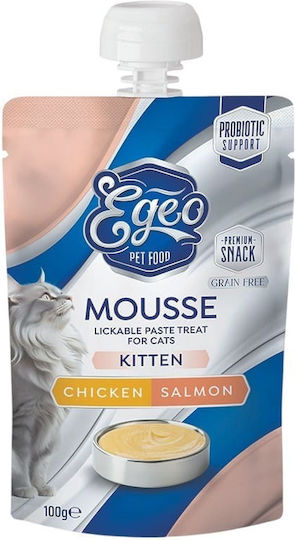 Egeo Pet Food Υγρή Τροφή για Ανήλικες Γάτες σε Φακελάκι με Κοτόπουλο, Σολομό, Συκώτι και Πατάτες χωρίς Σιτηρά 100gr