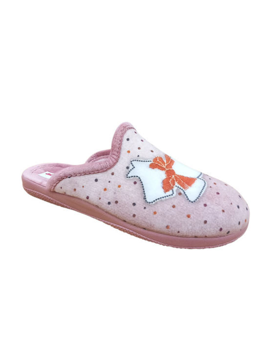 Adam's Shoes Χειμερινές Γυναικείες Παντόφλες Ροζ