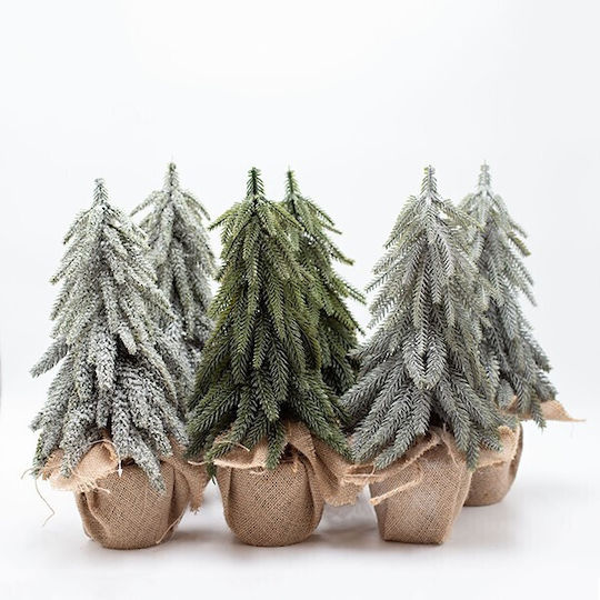 Christmas Decorative Plastic Tree 36cm Green 6pcs