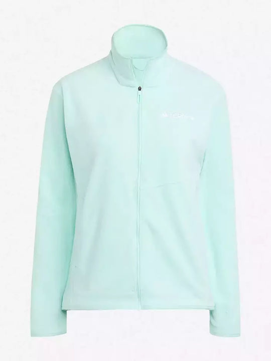 Essentials Women's Cardigan with Zipper Aqua - Semi Flash Aqua