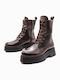 Leder Stiefeletten Damen Braun