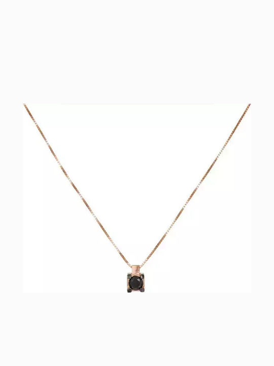 Halskette aus Roségold 18k mit Diamant