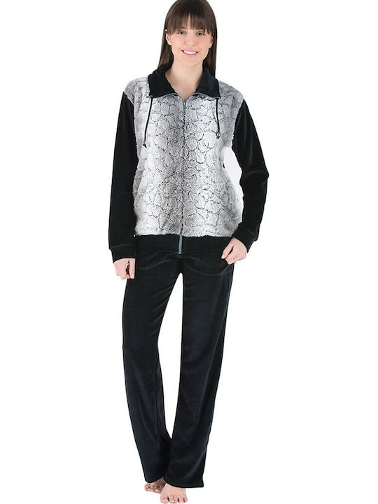 Sweatpants Wide Velvet black