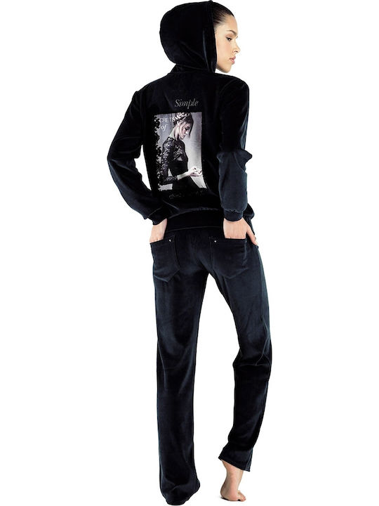 Sweatpants Jogger Velvet Black
