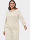 Lang Damen Sweatshirt Beige