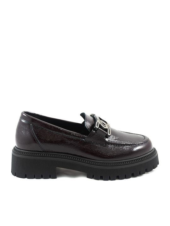 Ragazza Patent Leather Women's Moccasins in Bur...