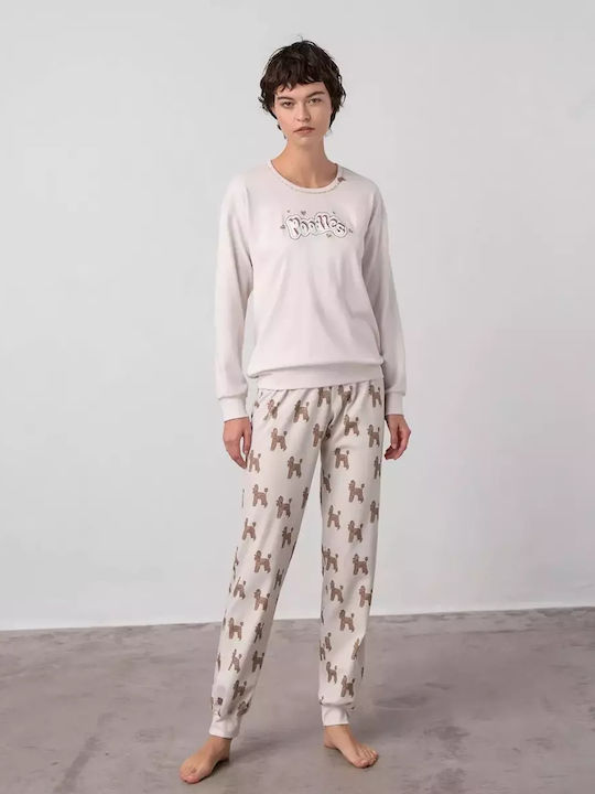 Vamp Set Pijamale pentru Femei Beige Stream