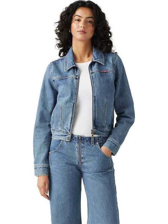 Trucker Crop Γυναικείο Τζιν Μπουφάν Medium Wash