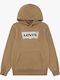 Kinder-Sweatshirt mit Kapuze Brown Batwing Screenprint