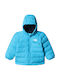 Waterproof Kids' Sports Jacket Double Sided with Hood Turquoise Reversible Perrito