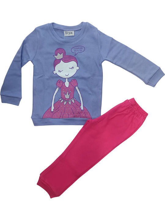 Trax Pijama pentru copii De iarnă Purple-pink