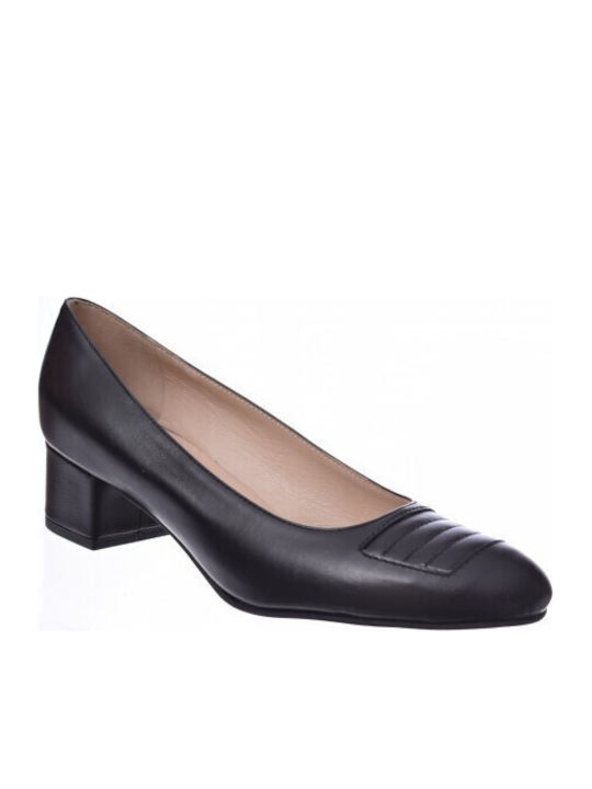 Trace Leder Pumps mit flachem Absatz Schwarz