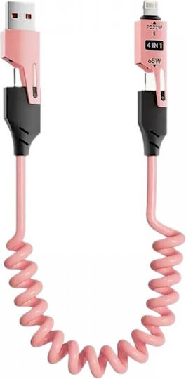 X204 USB to Type-C / Lightning Cable Ροζ 1.5m 102048_pi