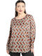 Bluza Damă Satin Mânecă Lungă Maro