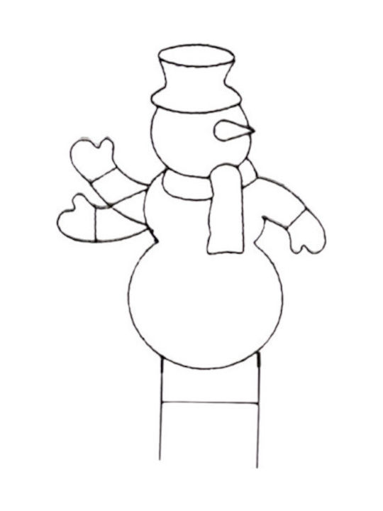 Kmt Style Christmas Hanging Decorative Snowman 60x50cm Alternating Led Lighting