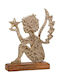 Fylliana Christmas Decorative Aluminum Cherub Wooden Base Fylianna Fl1723 Gold Colour 14x5x18cm