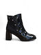 Stiefeletten Damen aus Lackleder Schwarz