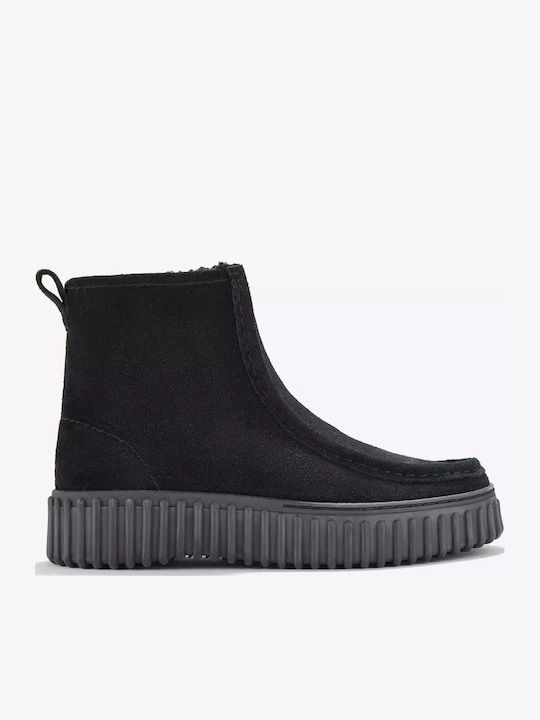 Torhill Cozy Suede Γυναικεία Μποτάκια Μαύρα