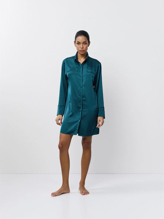 Aruelle Winter Damen Nachthemd Dark Green