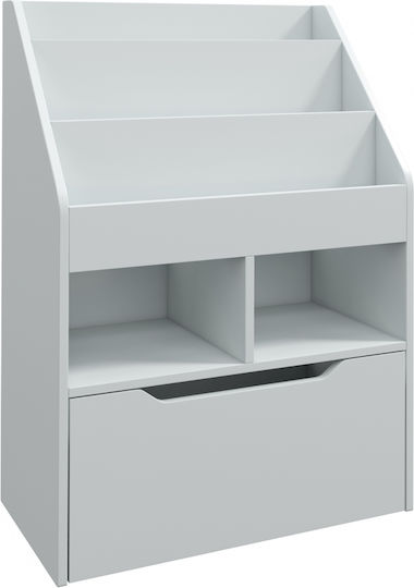 Kids Wooden Bookcase Gray 60x29.9x90cm
