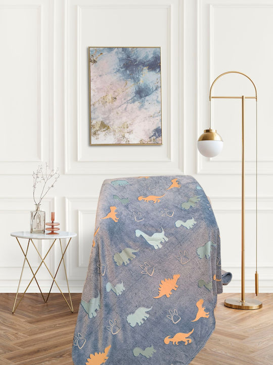 Blanket Fleece Glowing Blue 200x150cm
