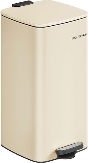 Songmics Waste Bin Waste Metallic with Pedal Beige 30lt 1pcs