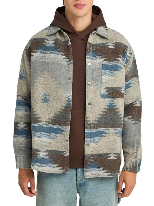 Дълъг Ръкав Overshirt в Прекалено Голяма Линия Сив