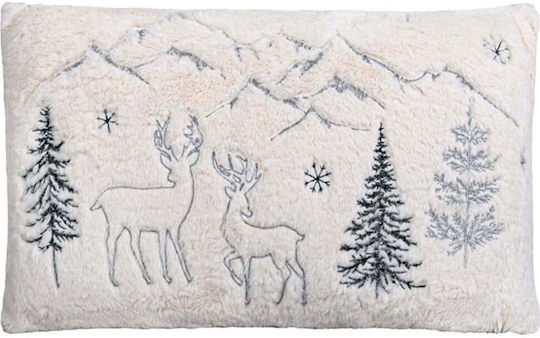 Fylliana Christmas Decorative Pillow Rectangular White 30x50cm