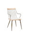 Posse Dining Room Metallic Armchair Μπρονζέ-white Wash-μπεζ 52x59x83cm