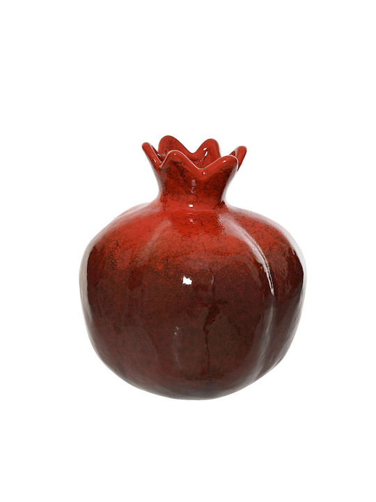 Beauty Home Tabletop New Year's Lucky Charm Red Ceramic Pomegranate 10.5x12cm