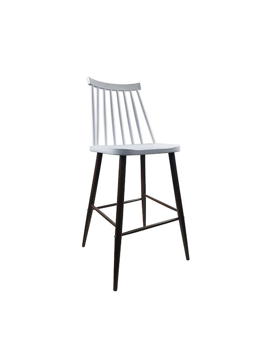 Scaune Bar Metal Encanta Λευκό/καρυδί 45x46x97buc