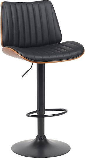 Hocker Bar mit Rückenlehne Gepolstert mit Kunstleder Amani Black Pu 50.5x54x87.5cm