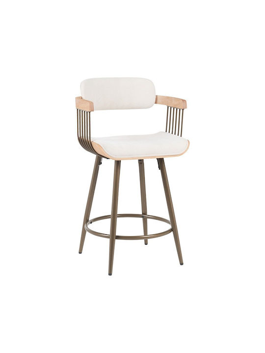 Stool Bar with Backrest Metallic Cameo Μπρονζέ-...