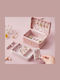Songmics Travel Jewellery Box with Faux Leather Pink 16x11.6x7.5cm