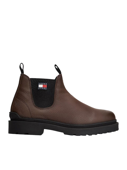 Tommy Hilfiger Кожени Кафяв Челси Ботуши