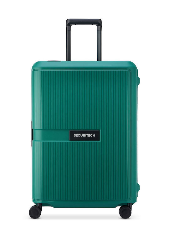 Securitech by Delsey Μεσαία Βαλίτσα Ταξιδίου Σκληρή Stone Green με 4 Ρόδες Ύψους 66.5εκ.