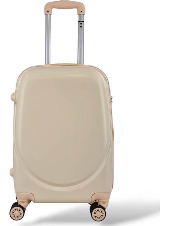 Ormi Cabin Hard Beige Suitcase with 4 Wheels Height 55cm